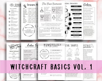 Grimoire Starter Kit For Baby Witches, Grimoire Pages,  Witch  Book of Shadows Printables Pages, Beginner Witch Guide, Gift For Witches