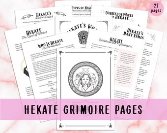 Hekate Goddess Grimoire Printable, Book Of Shadows, Hecate, Goddess of Witchcraft, Hekate Altar Guide, Hekate Invocation, Hecate Printables