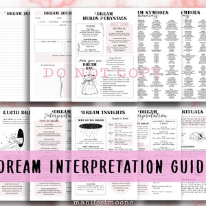 Dream Interpretation Guide Pack, Dream Journal Page, Dream Cheat Sheets, Lucid Dreaming  Guide, Digital Grimoire Starter Kit Pages