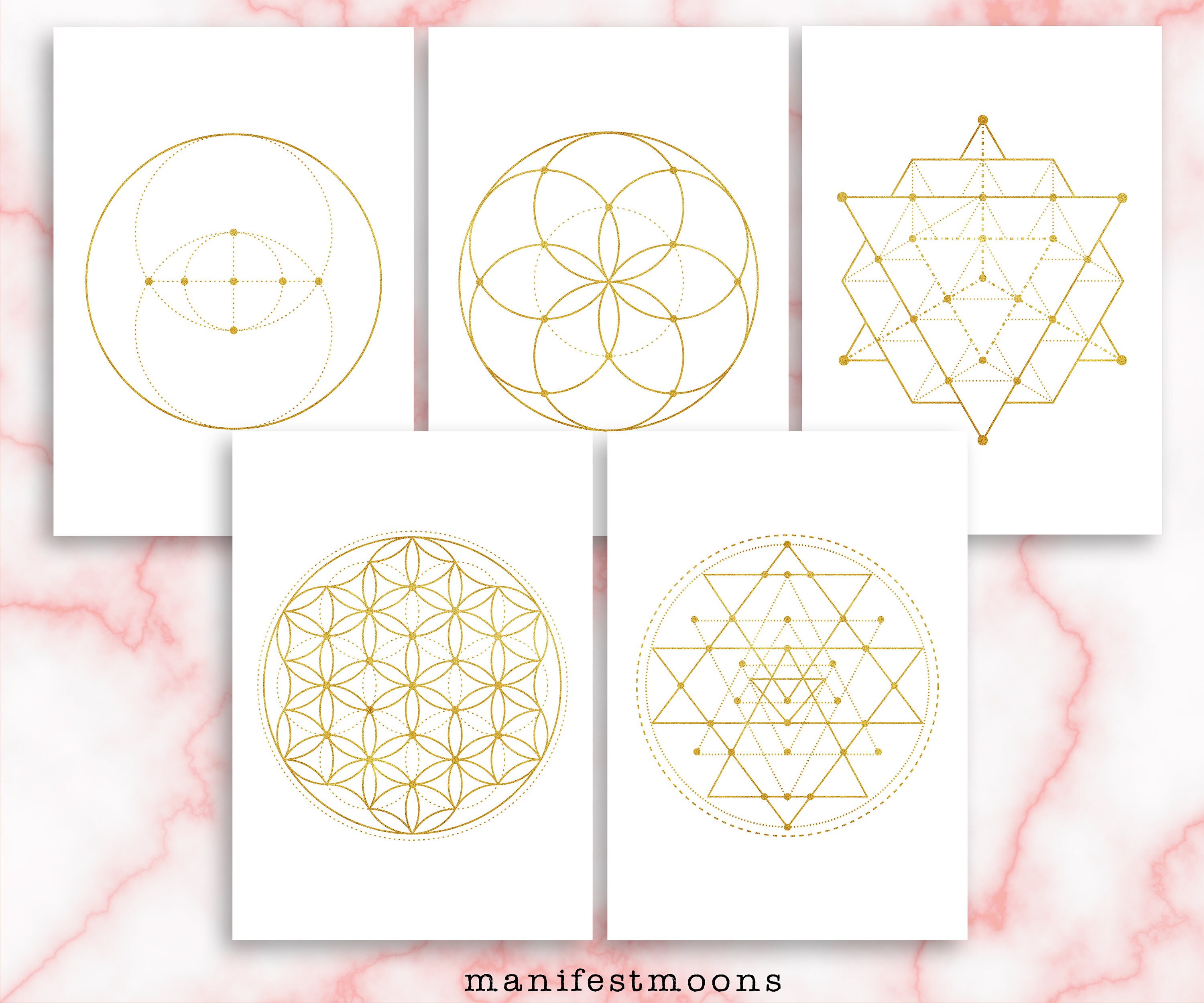 Crystal Grid Templates Printable Crystal Magic Sacred - Etsy