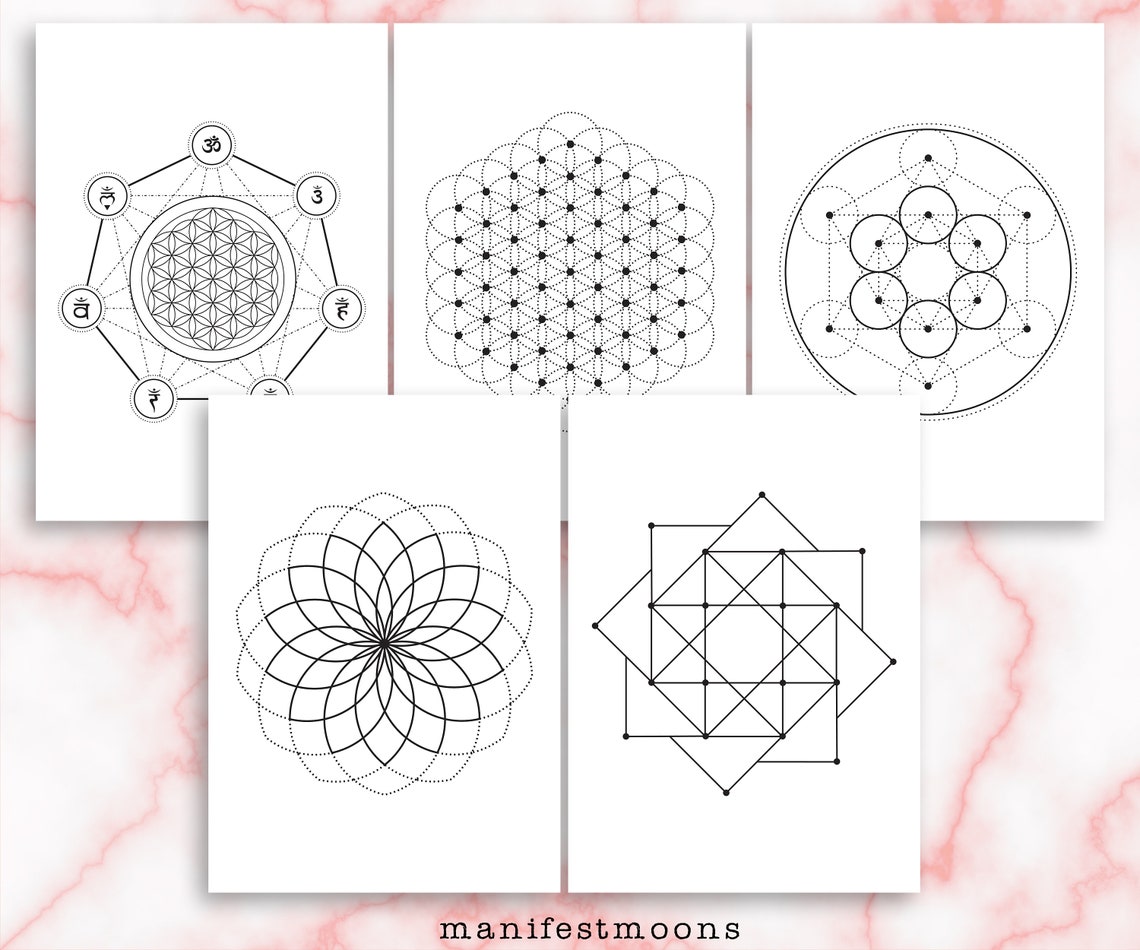 Crystal Grid Templates Printable Crystal Magic Sacred - Etsy