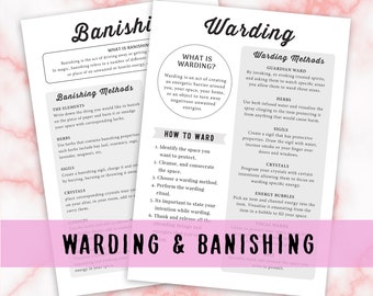 Warding and Banishing, Grimoire Starter Kit, Grimoire Pages, Grimoire Printables, Witch Printables, Book of Shadows Printables