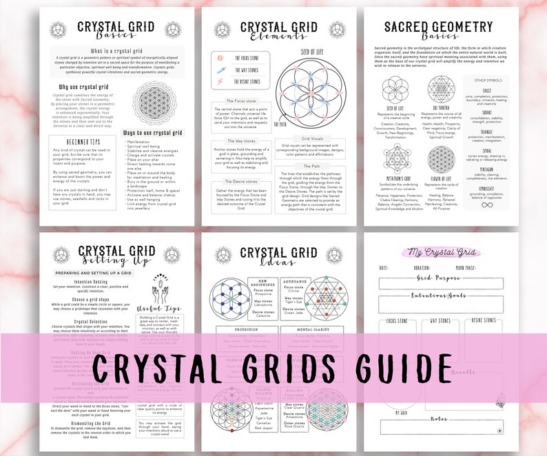 Crystal Grids Guide Printable Grimoire Pages for Beginners Etsy