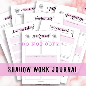 Shadow Work Journal, Shadow Work Prompts, Digital Grimoire Pages, Book of Shadows, Beginners Guide To Shadow Work, Printable Grimoire Pages