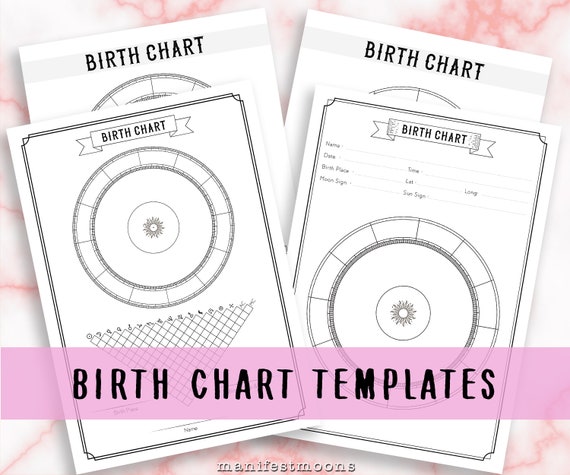 Birth Chart Templates, Blank Natal Chart, Astrology Chart, Grimoire Printable Pages, Witch Printables, Book of Shadows, Beginner Witch