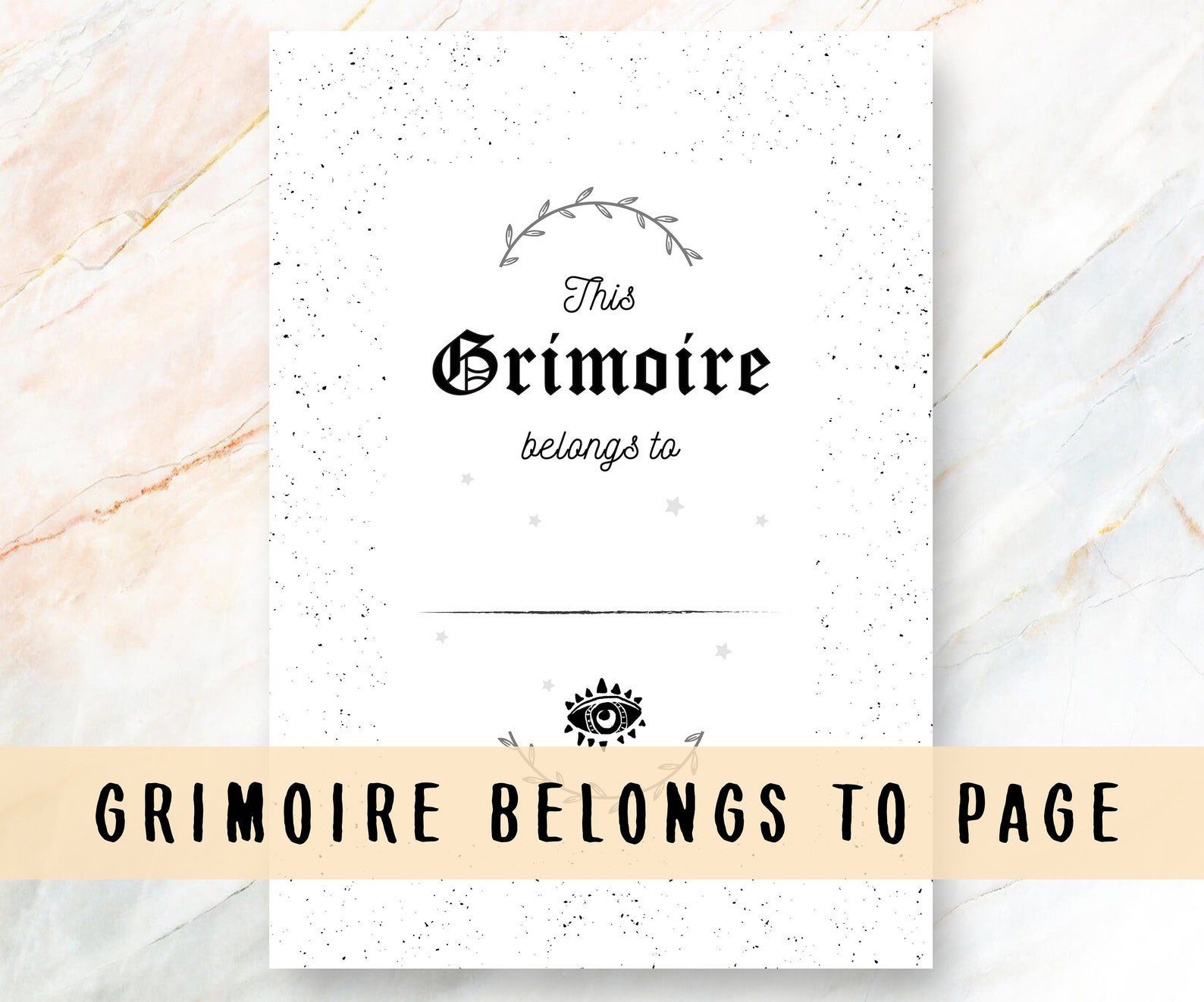 Grimoire Pages, Belongs to Page, Printable Grimoire Pages, Grimoire