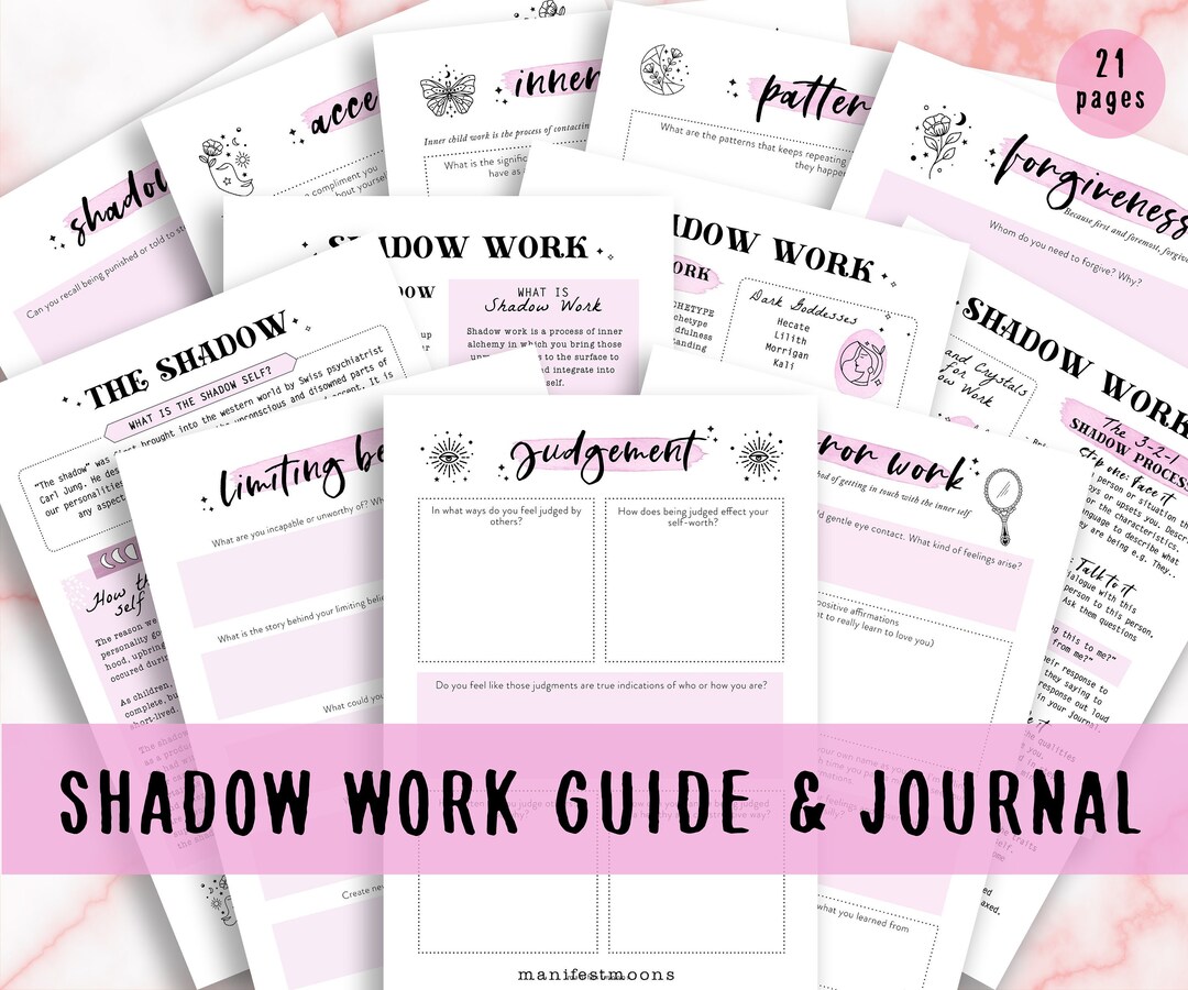 Shadow Work Guide & Journal, Shadow Work Pack, Digital Grimoire Pages