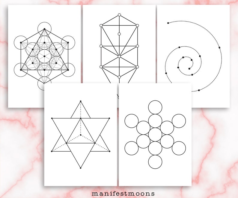Crystal Grid Templates Printable Crystal Magic Sacred - Etsy