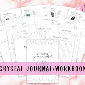 Crystal Journal Workbook for Crystal Witch,  Healing Crystal Grimoire Pages, Grimoire Printables, Book of Shadows, Crystal Magic