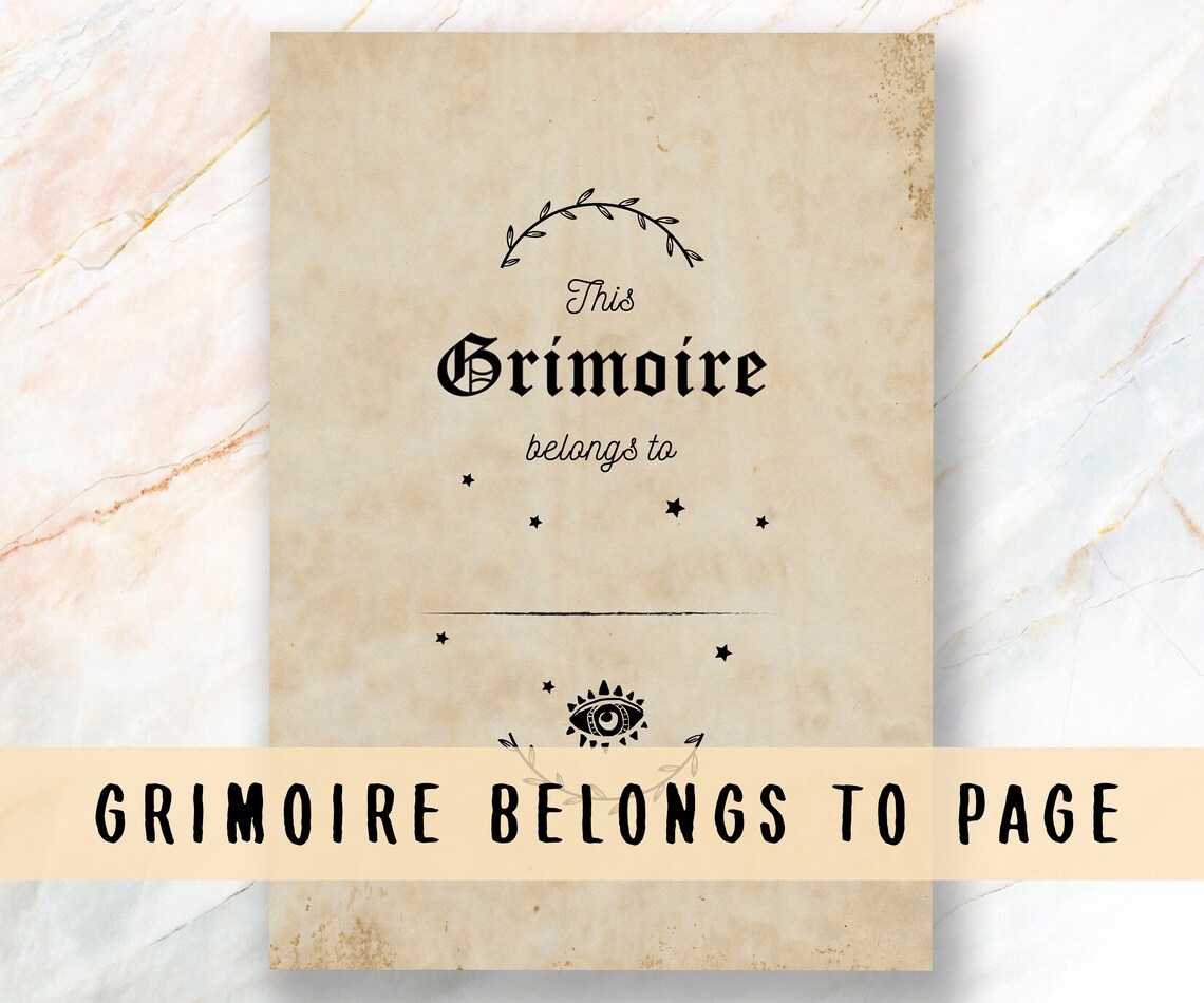 Grimoire Pages Belongs to Page Printable Grimoire Pages | Etsy