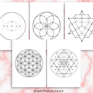 Crystal Grid Templates Printable, Crystal Magic, Sacred Geometry, Baby ... image.
