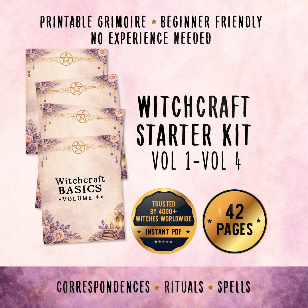 Witchcraft Basics Bundle Vol 1-4 Printable Grimoire Pages, Beginner ...
