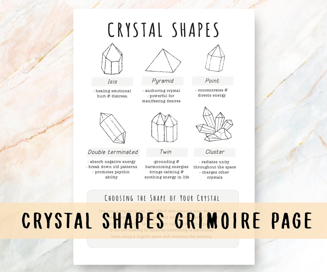 Crystal Shapes Grimoire Page, Witchcraft Cheat Sheet (PDF Pattern) - Etsy