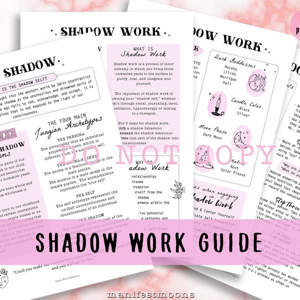 Shadow Work Complete Guide, Digital Shadow Work, Book of Shadows, Beginners Guide To Shadow Work Rituals and Practices, Grimoire Pages