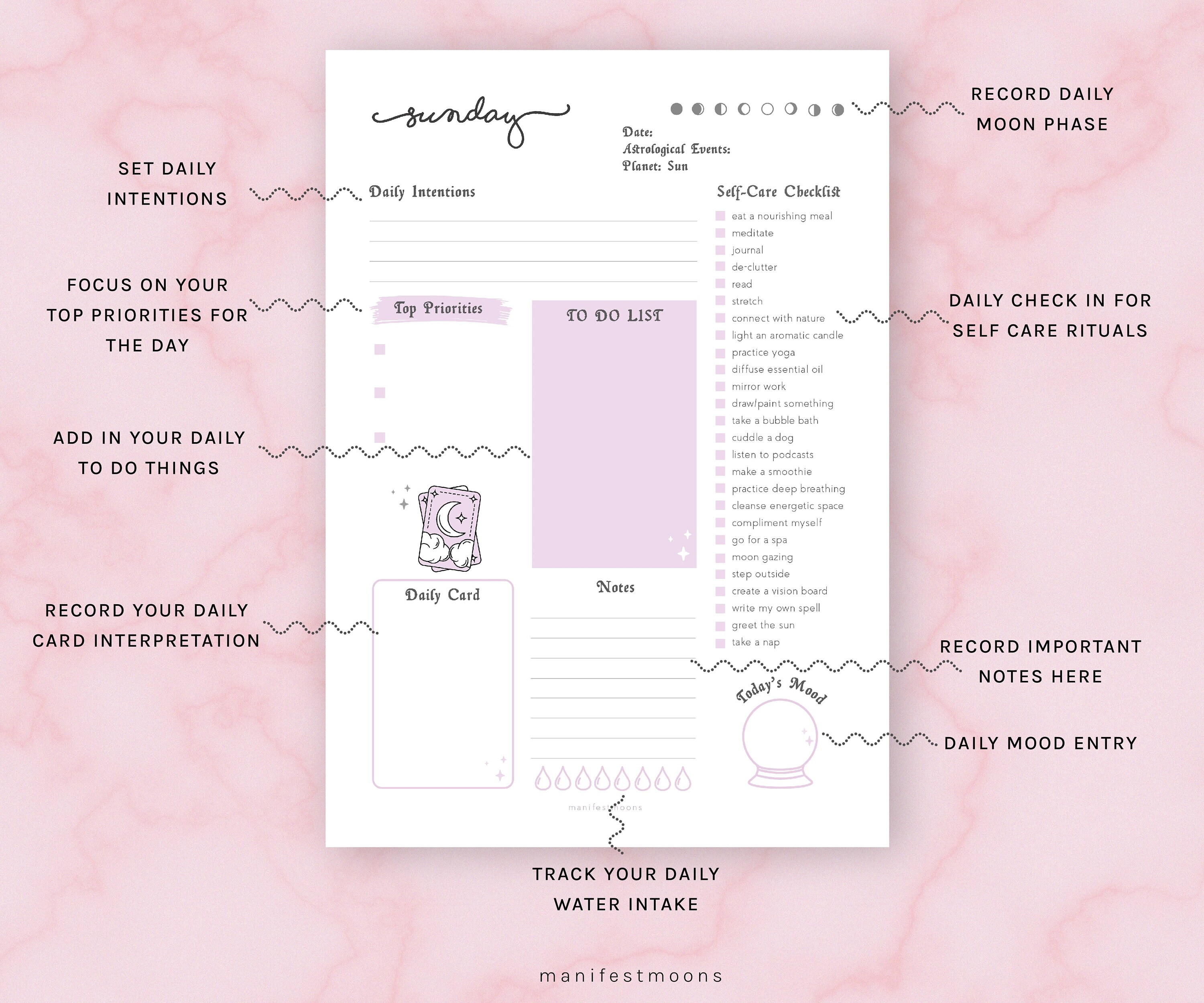 Daily Witch Planner Pages Printable Planner Witchy Planner - Etsy