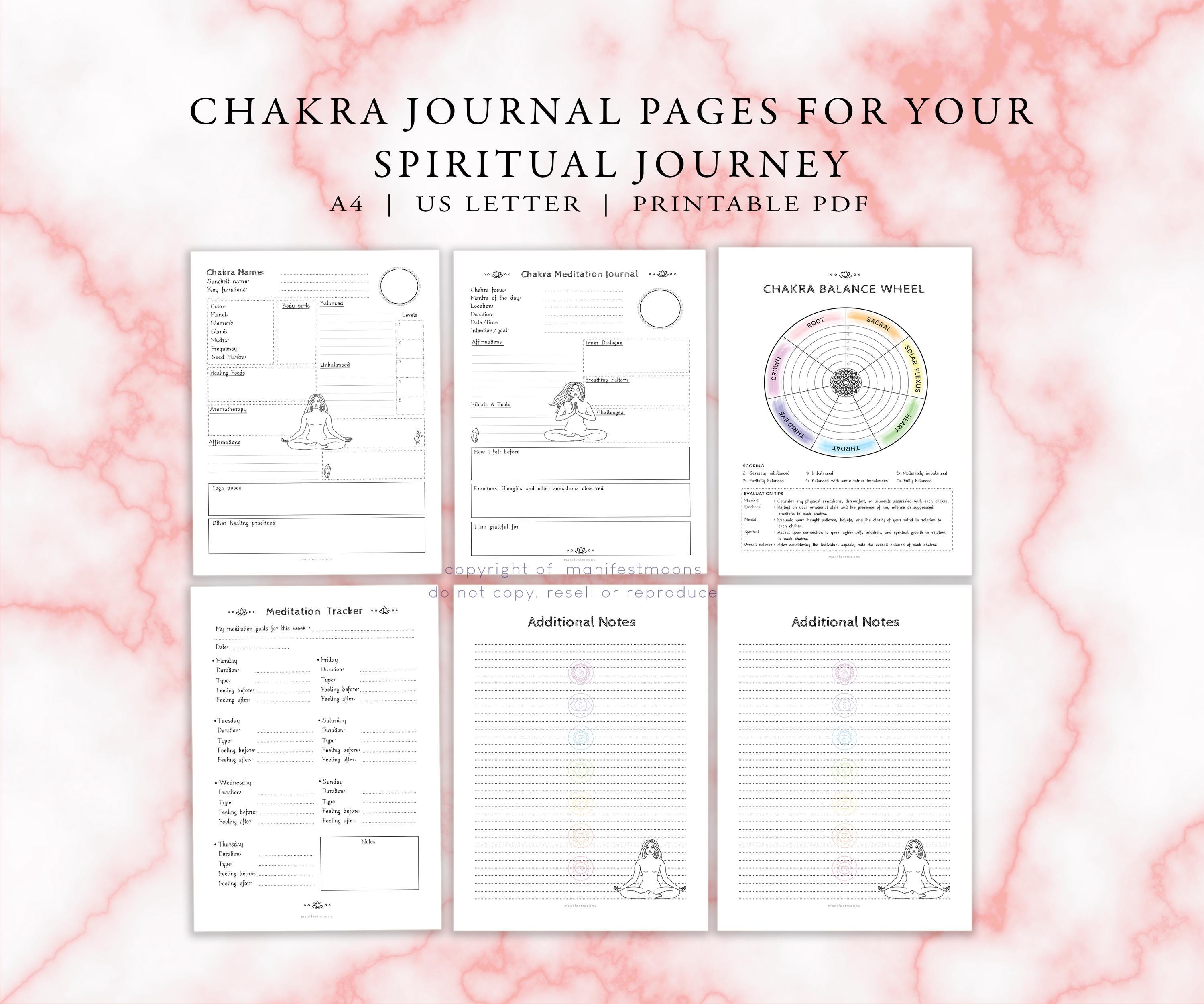 Chakra Journal and Planner Bundle, Chakra Balance Wheel, Chakra Healing ...