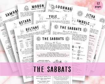 The Sabbats Grimoire afdrukbaar, Book Of Shadows, Sabbat Guide, Imbolc, Yule, Lughnasadh, Ostara, Litha, Mabon, Beltane, Samhain, Lammas