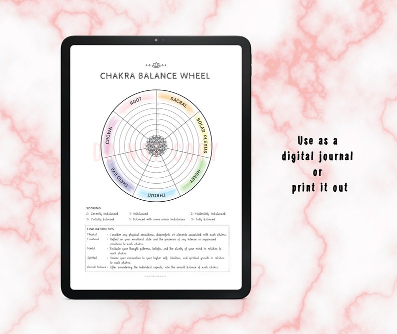 Chakra Journal and Planner Bundle, Chakra Balance Wheel, Chakra Healing ...