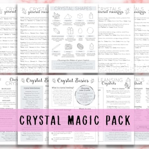 Kristallmagie druckbare Grimoire Seiten für Anfänger, Baby Hexe, Buch der Schatten zum ausdrucken, Anfänger Hexe
