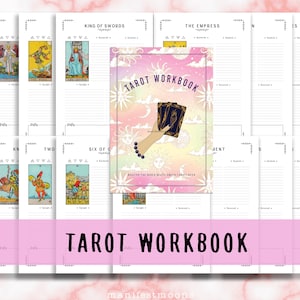 Tarot Arbeitsbuch für Anfänger, RiderWaite-Tarot-Studium, Grimoire Seiten, Tarot Journal, Tarot lernen, druckbare Tarot-Karten Arbeitsbuch, Baby Hexe