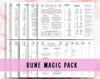 Pack de magie runique, Elderk Futhark, kit de démarrage Grimoire, pages de grimoire, imprimés grimoire, imprimés sorcière, livre des ombres, Bindrunes