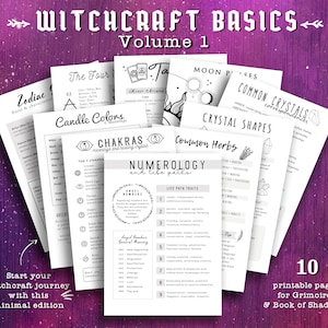 Páginas de grimorio para brujas principiantes, carpeta de fundamentos de brujería (descarga digital)
