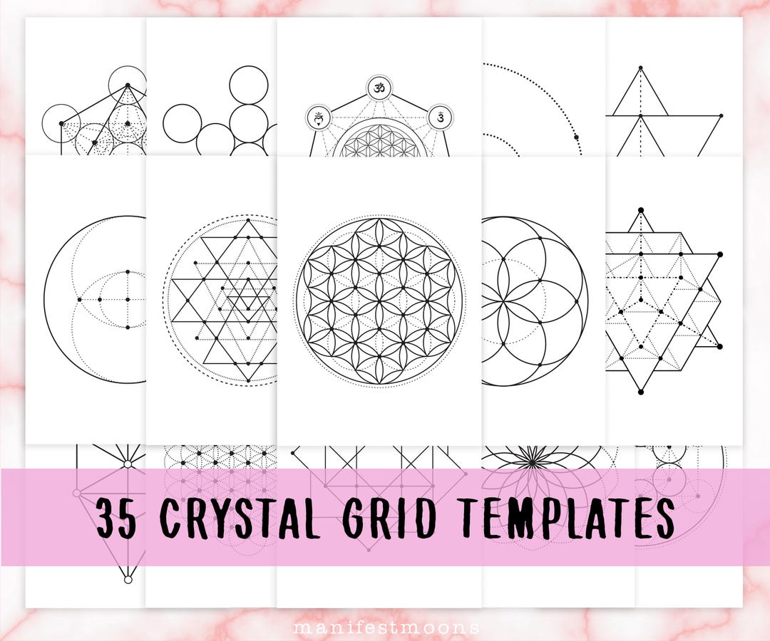 Crystal Grid Templates Printable, Crystal Magic, Sacred Geometry, Baby ...