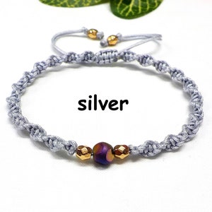 Macrame Spiral Bracelet, Friendship Bracelet, Knotted Bracelet, Minimal Hippie Bracelet, Colorful Wristband, Adjustable Beaded Bracelet image 7