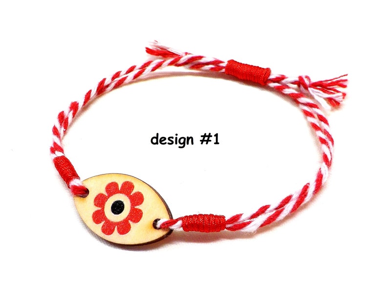 Red String Friendship Bracelet Wooden Flower Bracelet Good Etsy