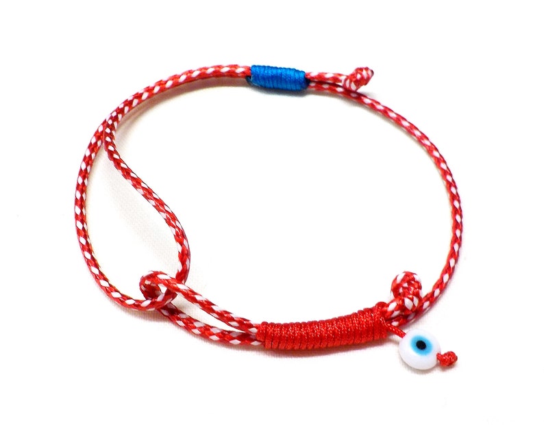 Red White Friendship Bracelet Good Luck Evil Eye Bracelet Etsy