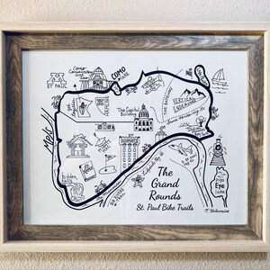 Minneapolis Grand Rounds Bike Map: 11 X 14 Inches - Etsy