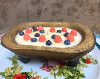 3 Dochtkerze aus Holz