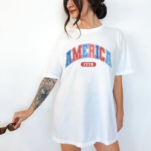 Retro America, July Fourth Shirt, Party in the USA, Shirt for Women July Fourth, Comfort Colors, Vintage July Fourth Shirt