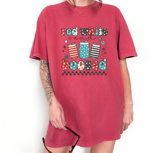 Red, White, and Boozed, July Fourth Shirt, Shirt for Women July Fourth, Comfort Colors, Vintage July Fourth Shirt, Drinking July Fourth