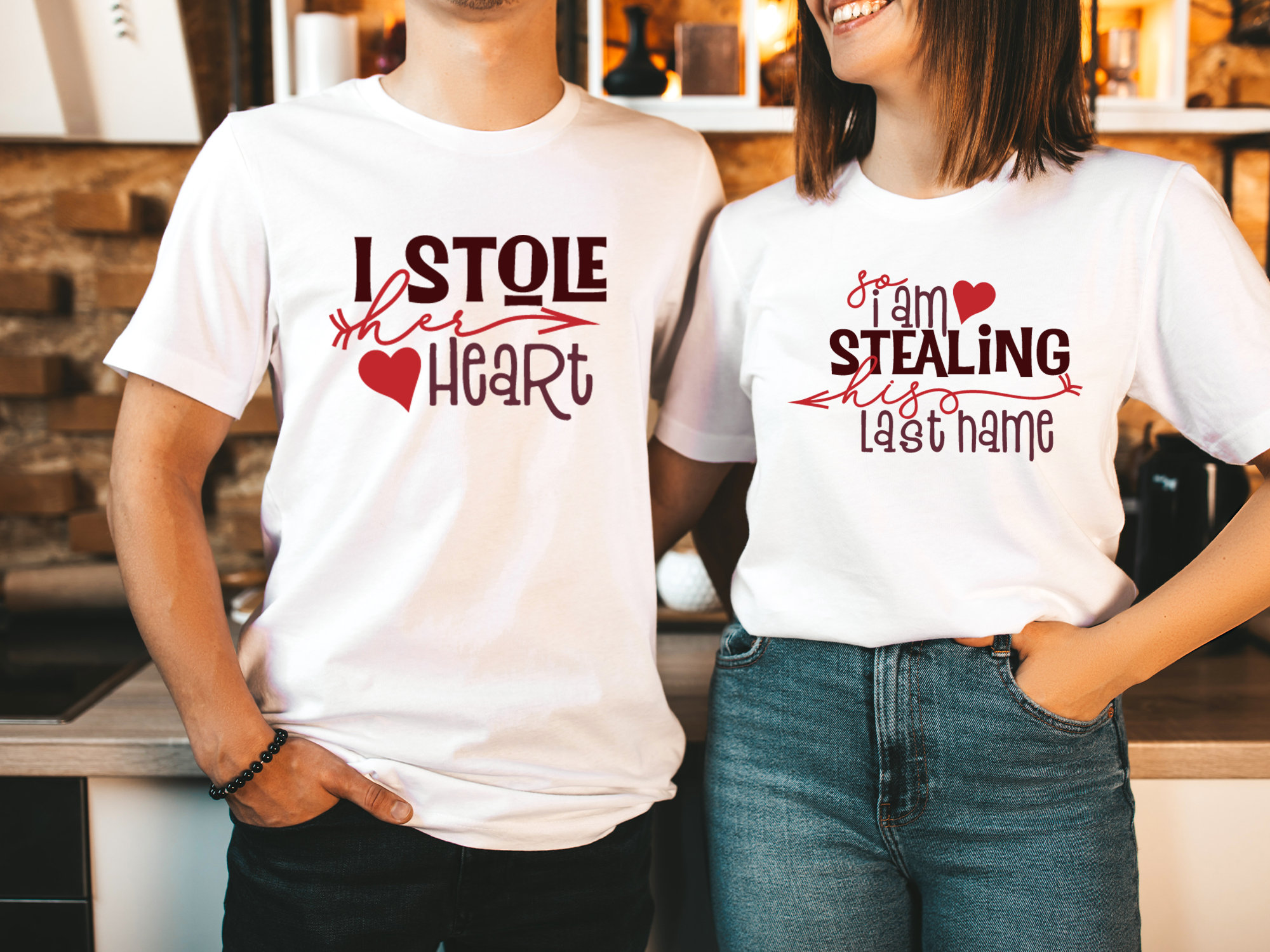 Personalized Couple Gifts 2024, Stole My Heart So I Changed Last Name Couple Shirt, Couple Gift Valentine Gift , Women Tee / White Color / S