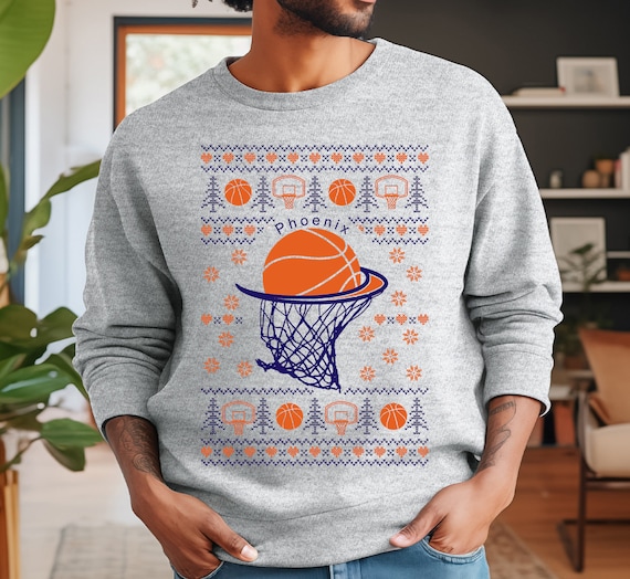 Phoenix Suns Ugly Christmas Sweater Christmas Sweater Holiday Sweater Christmas Crewneck NBA Christmas Sweater Basketball Holiday Etsy