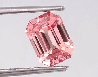 AAA 9x7 MM Flawless Ceylon Peach Pink Padparadscha Sapphire Loose Radiant Cut Gemstone Top Quality Sapphire Jewelry & Ring Making Product