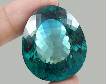 AAA 125.80 Ct Flawless Ceylon Bi-Color Parti Sapphire Fancy Cut Loose Gemstone , 34x29 MM Excellent Sapphire High Jewelry Making Gemstone