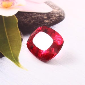 AAA 69.00 CT Flawless Mozambique Blood Red Ruby Cushion Loose Gemstone Cut, 26x22 MM Nice Luster Quality Ruby Ring And Jewelry Making Cut