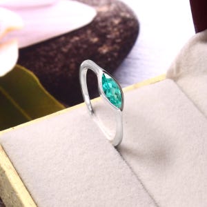 Ceylon Blue Green Parti Sapphire Marquise Gemstone Ring Statement Ring Wedding Ring Engagement Ring 925 Sterling Silver Ring 8x4 MM