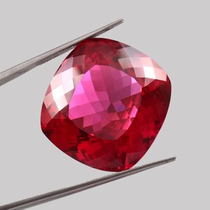 AAA Grade 27x26 MM Flawless Mozambique Red Ruby Cushion Loose Gemstone Cut, 85.00 CT Nice Luster Quality Ruby Ring And Jewelry Making Cut
