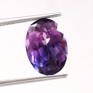 Saphir de Ceylan violet rose impeccable, taille ovale, pierres précieuses en vrac, 6,50 carats, bague en saphir de haute qualité et haute joaillerie, coupe 12,50 x 9 mm