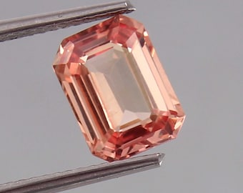 AAA Flawless Ceylon Peach Pink Padparadscha Sapphire Loose Radiant Cut Gemstone Top Quality Sapphire Jewelry & Ring Making Product 9x7 mm