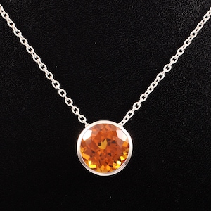 AAA Ceylon Padparadscha Sapphire Round Charm Pendant, Sapphire Round Gemstone Cut, Pendant For Her Birthday Day, Valentine Gift 10x10 MM