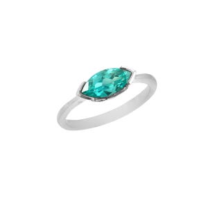 Ceylon Blue Green Parti Sapphire Marquise Gemstone Ring Statement Ring Wedding Ring Engagement Ring 925 Sterling Silver Ring 10x5 MM