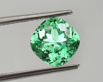 8x8 MM AAA Flawless Ceylon Green Sapphire Cushion Loose Gemstone Cut, Excellent Quality Sapphire Ring & Fine Jewelry Making Gemstone Cut