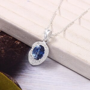 8x6 MM Ceylon Royal Blue Sapphire Oval Charm Pendant, Sapphire Oval Gemstone Cut, Pendant For Her Birthday Day, Valentine Gift, Love Gift