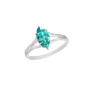 Ceylon Blue Green Parti Sapphire Marquise Gemstone Ring 10x5 MM Statement Ring Wedding Ring Engagement Ring 925 Sterling Silver Ring