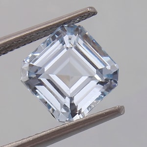 AAA Grade Flawless Brazilian Sky Blue Aquamarine Asscher Cut Loose Gemstone, Excellent Cut Stone Fashion Jewelry Making Cut 10x10 MM