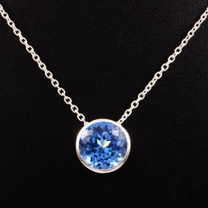 AAA 10 MM Ceylon Blue Spinel Round Charm Pendant / Flawless Spinel Round Gemstone Cut / Pendant For Her / Valentine Gift / Birthday Gift